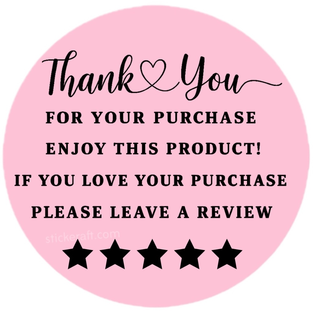 Thank You for Purchase Stickers β 2 Inch, 5 Star Review Labels β 100 PCS NEW - Picture 6 of 15